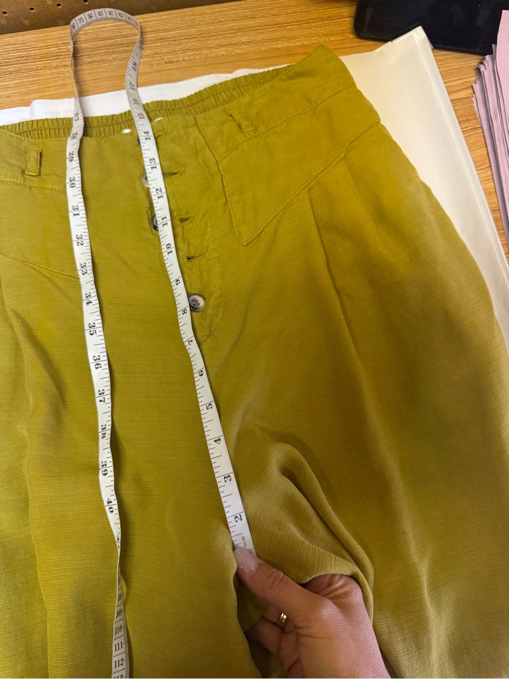 Anthropologie High-Waist Button-Fly Wide Leg Culotte Pants Size M - Picture 13 of 14
